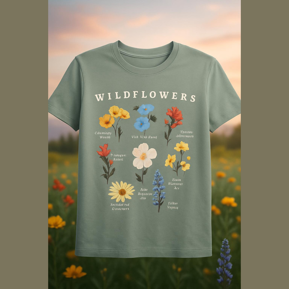 Source Unknown Wildflower Graphic Tee Green